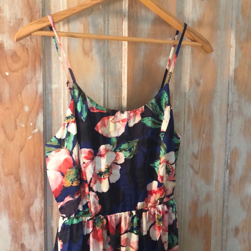 Wells Grace Size Small Navy Floral Midi Dress